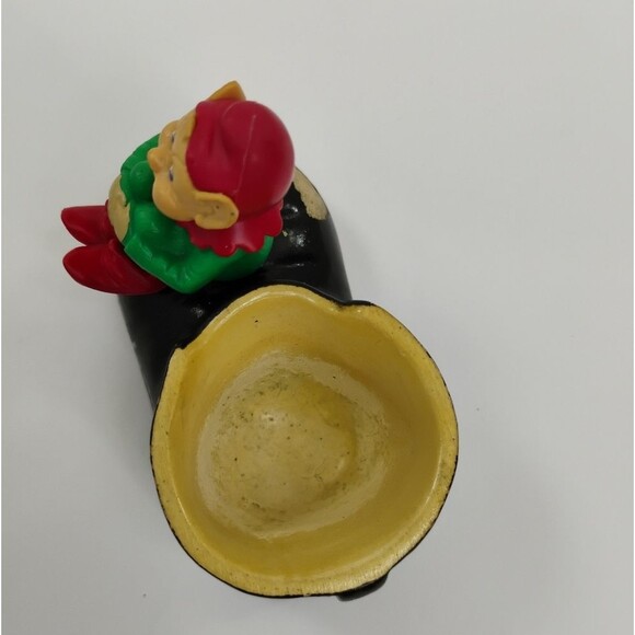 Vintage Elf Knee Hugging Leprechaun On Chalkware Boot Ireland 1975 - Picture 9 of 16